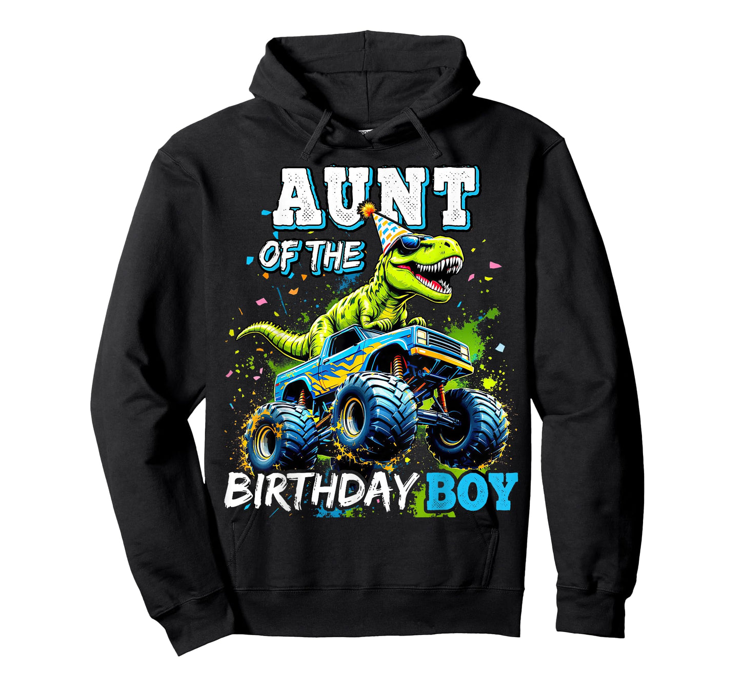 Aunt of the Birthday Boy Monster Truck Dinosaur Party T Rex T-Shirt