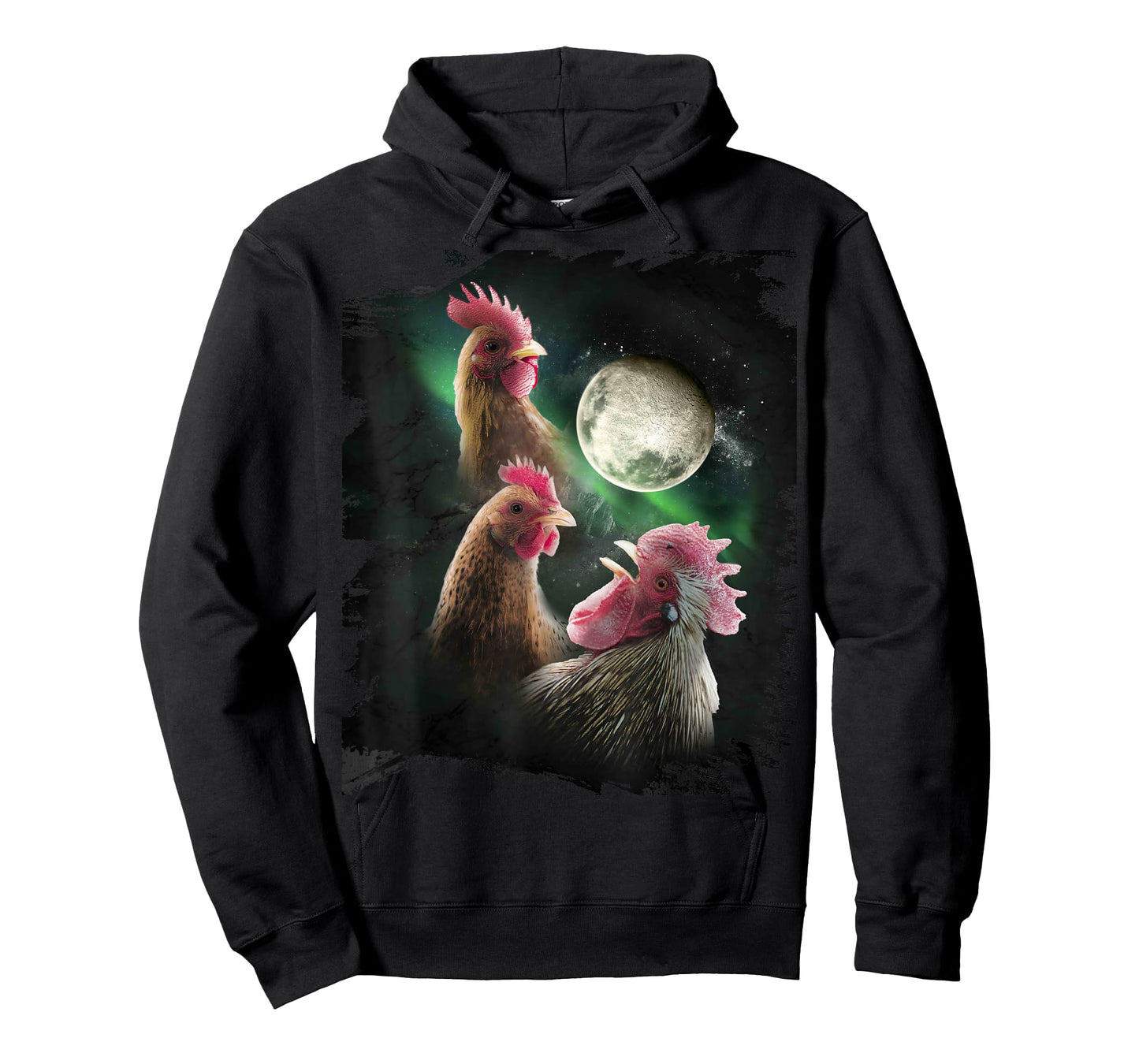 3 Chicken Moon Wolf Chickens Howling Wolves T-Shirt
