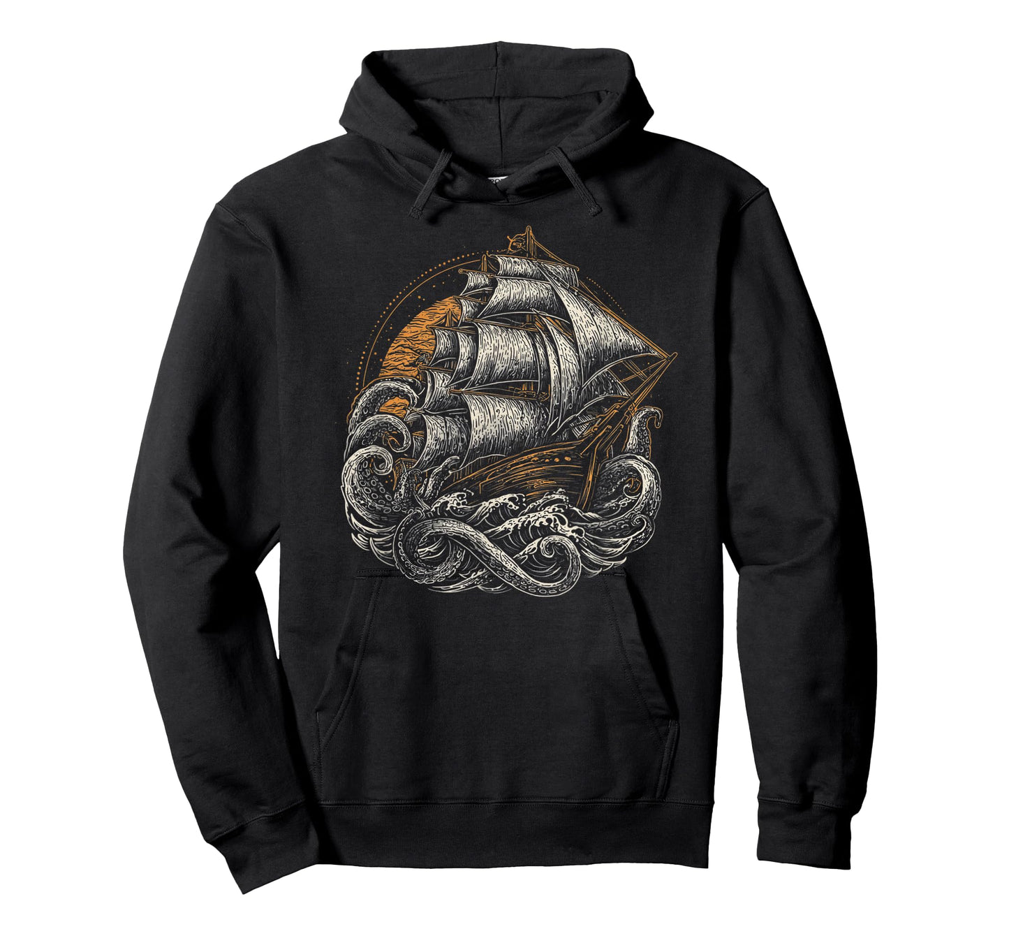 Vintage Pirate Ship and Kraken Battle T-Shirt