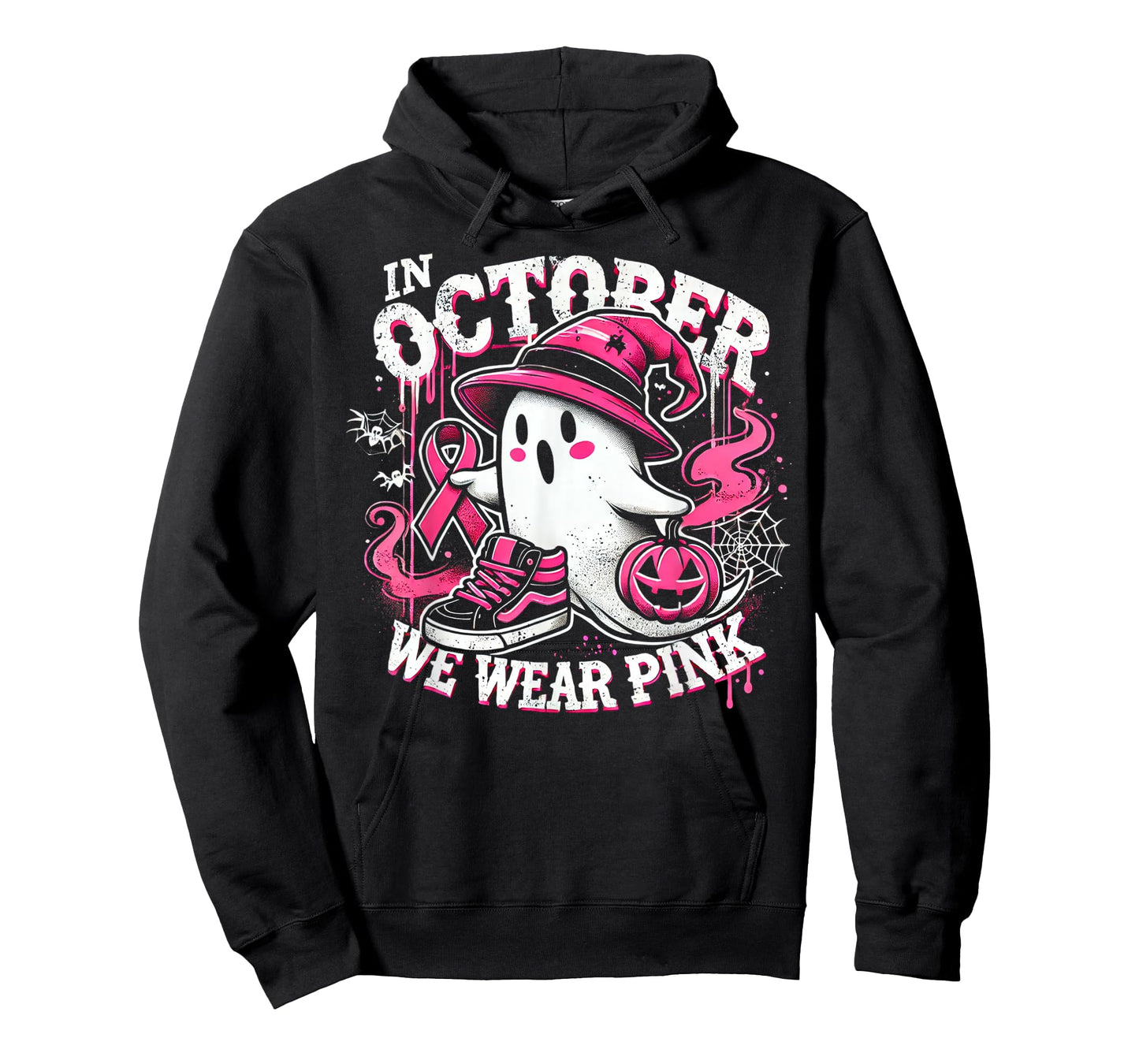 We Wear Pink in october Ghost Breast Cancer Awareness T-Shirt