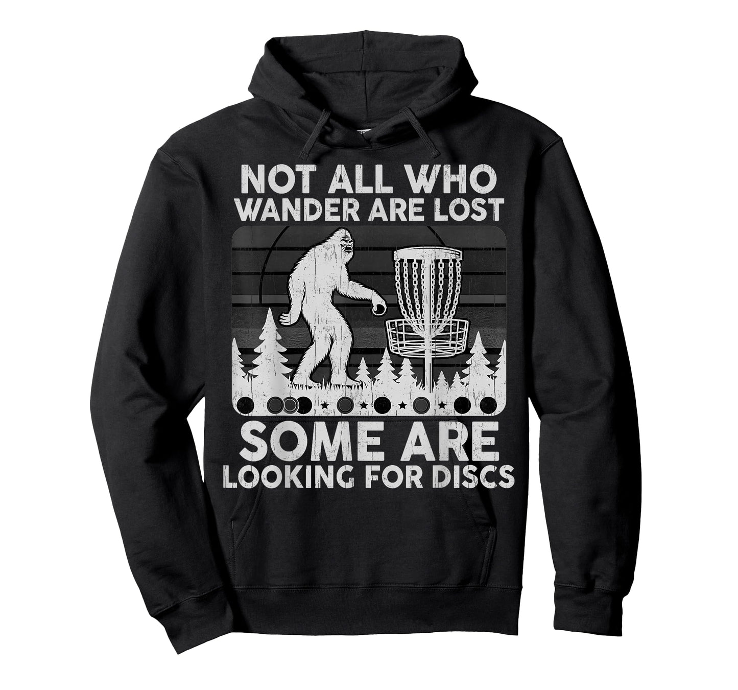 Men Disc Golf Frisbee Bigfoot Not All Who Wander Are Lost T-Shirt