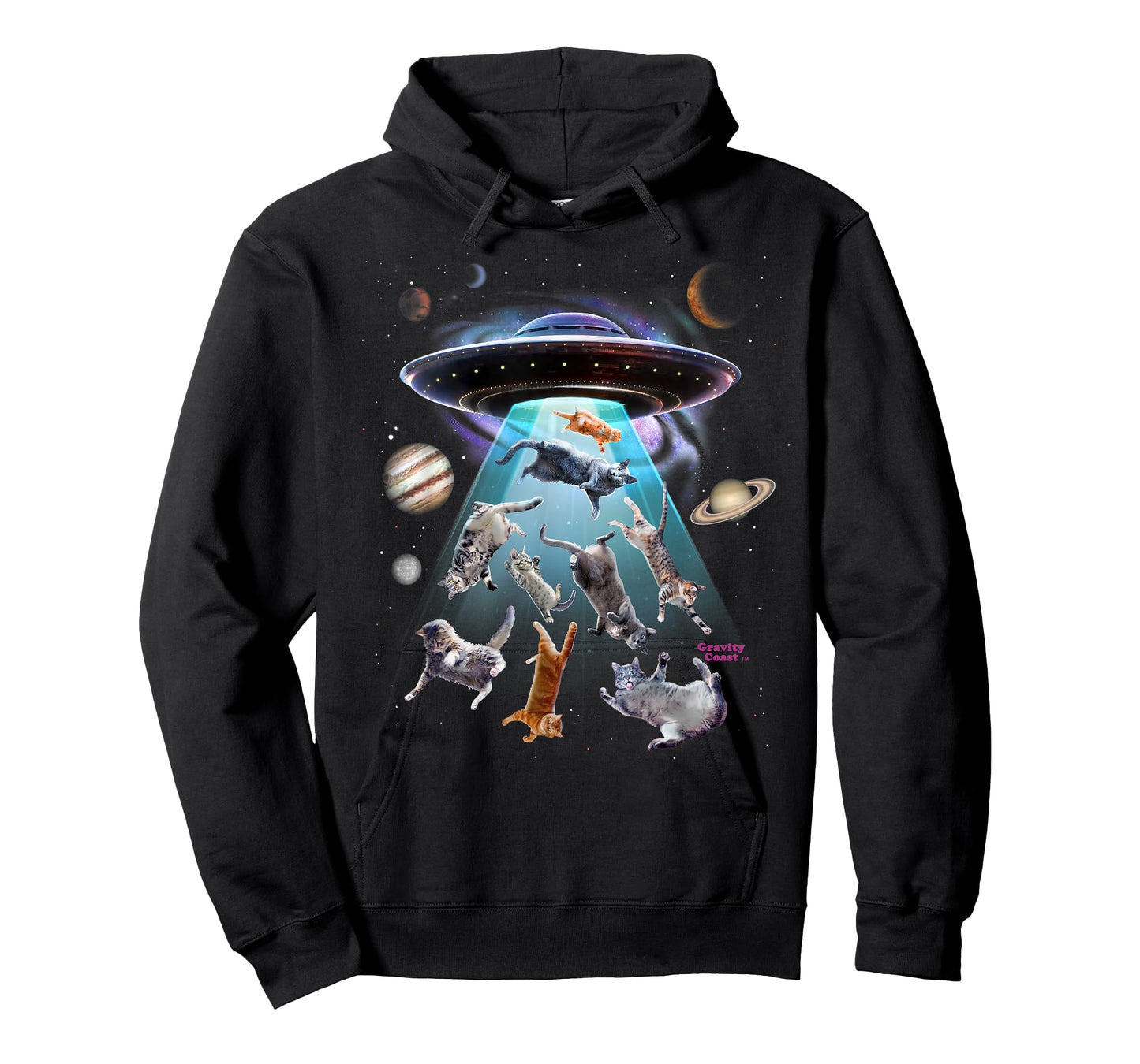 Aliens Abducting Cats Cat Kittens UFO Saucer Cat Lover Gifts T-Shirt