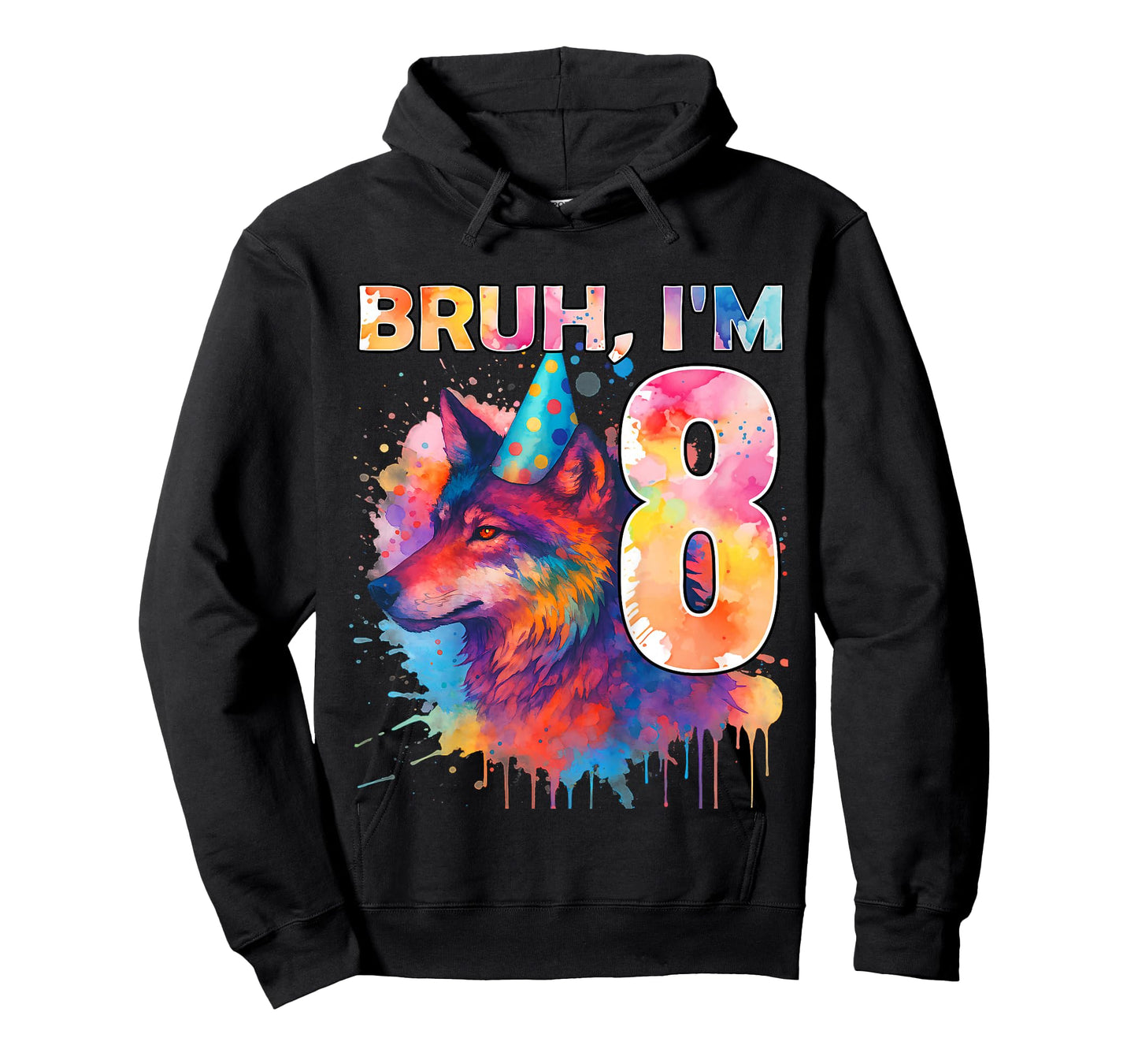 8th Birthday Wolf Themed Birthday Bruh I'm 8 Years Old T-Shirt
