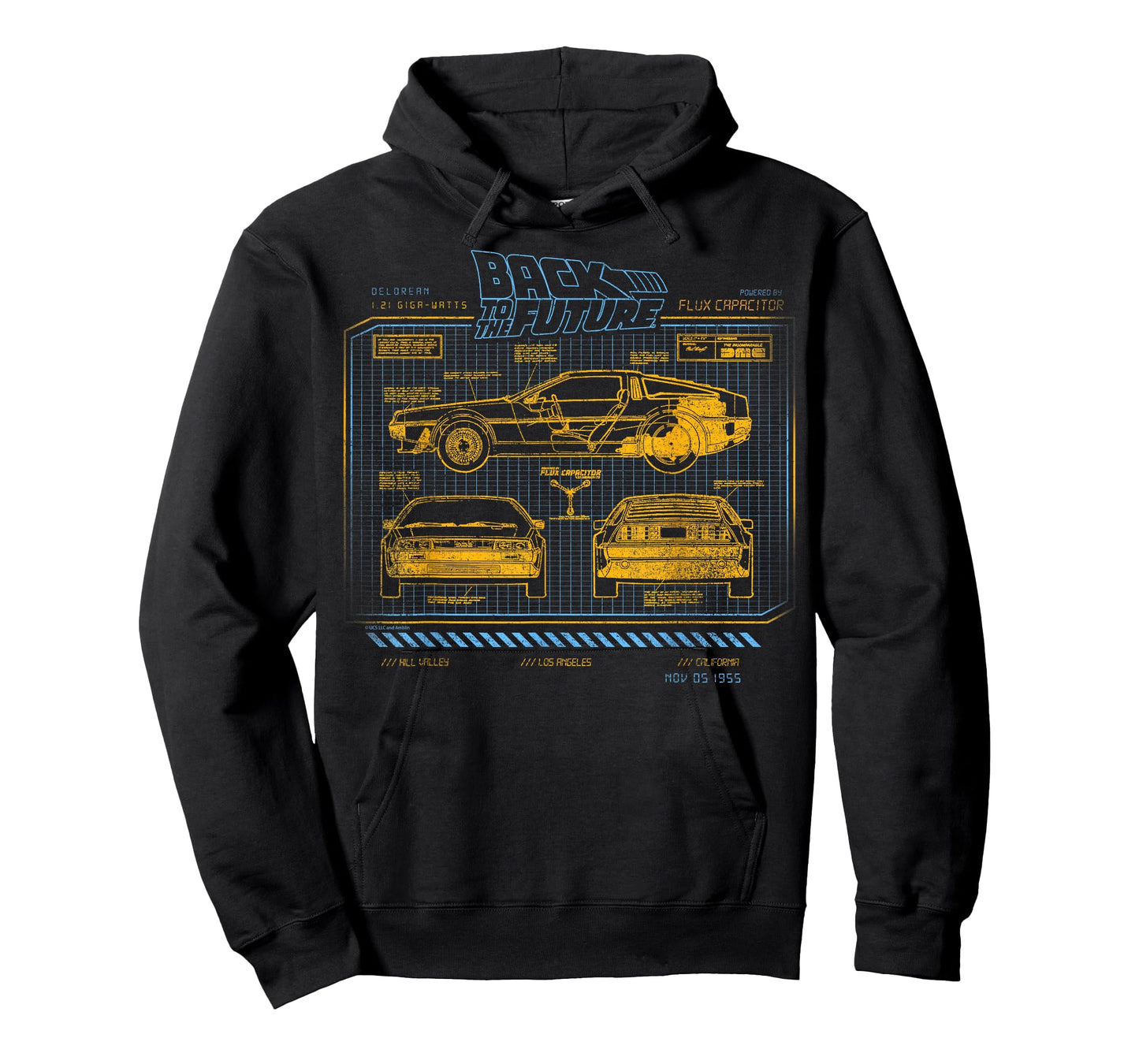Back to The Future 35th Anniversary Delorean Schematics T-Shirt