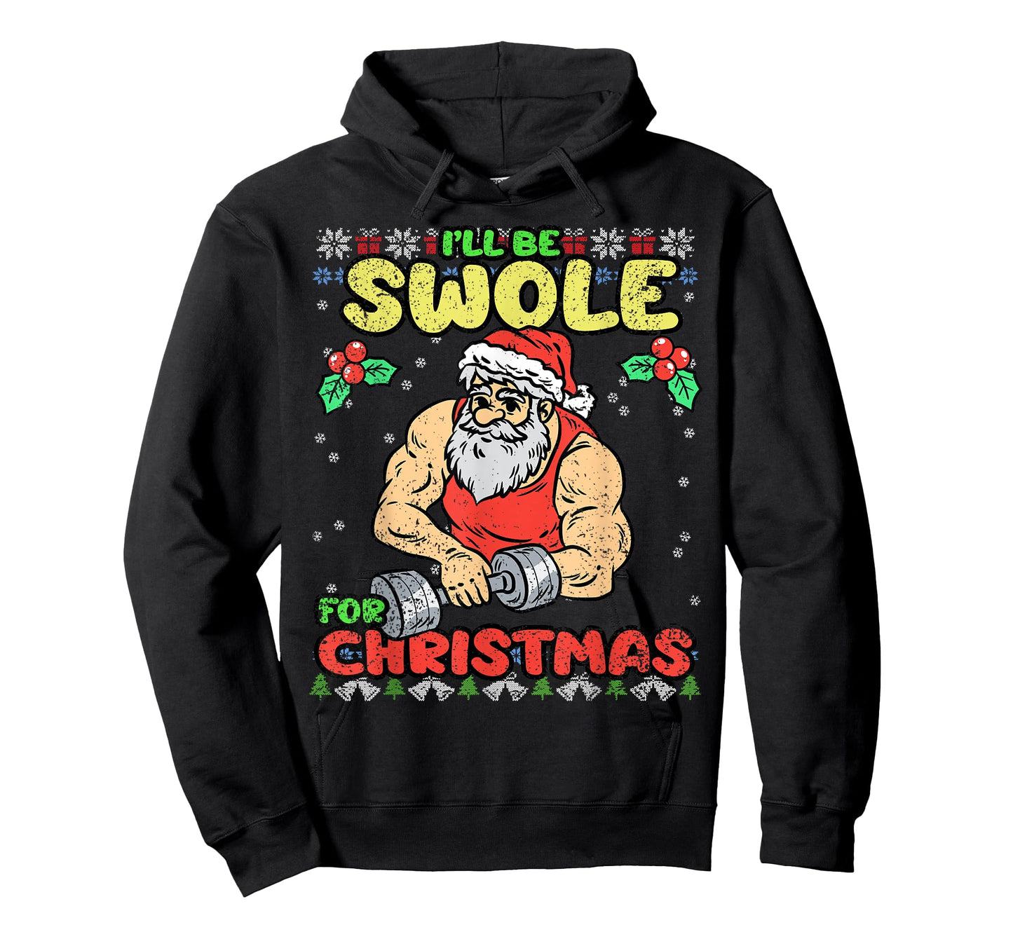 Swole Santa Christmas Pajama Funny X-Mas Gym Fitness Workout T-Shirt