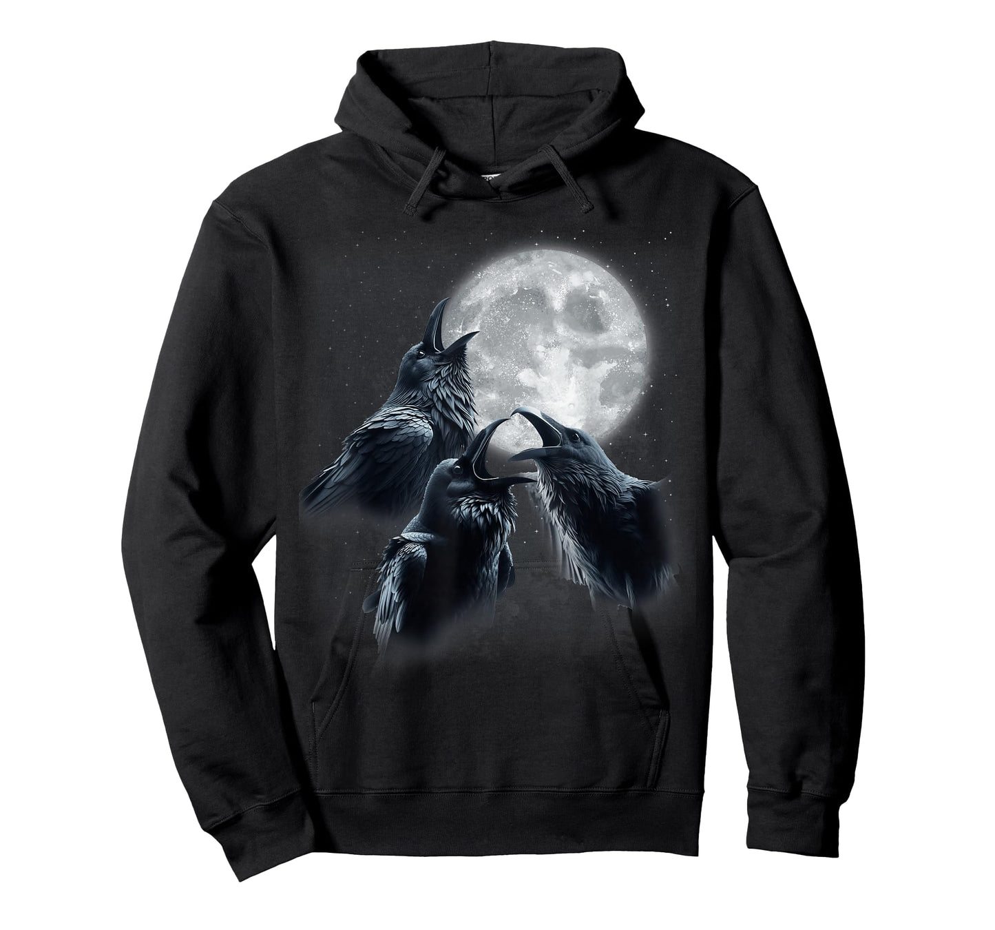 3 Black Raven Howling At The Moon Funny Crow Raven Bird Kids T-Shirt