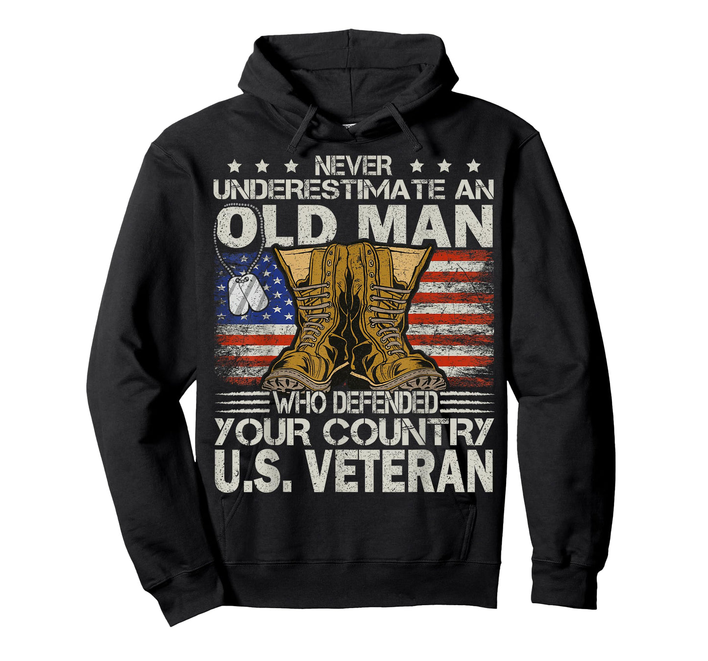 Veteran & Father's Day designs US Veteran veterans day Us Patriot T-Shirt, Black