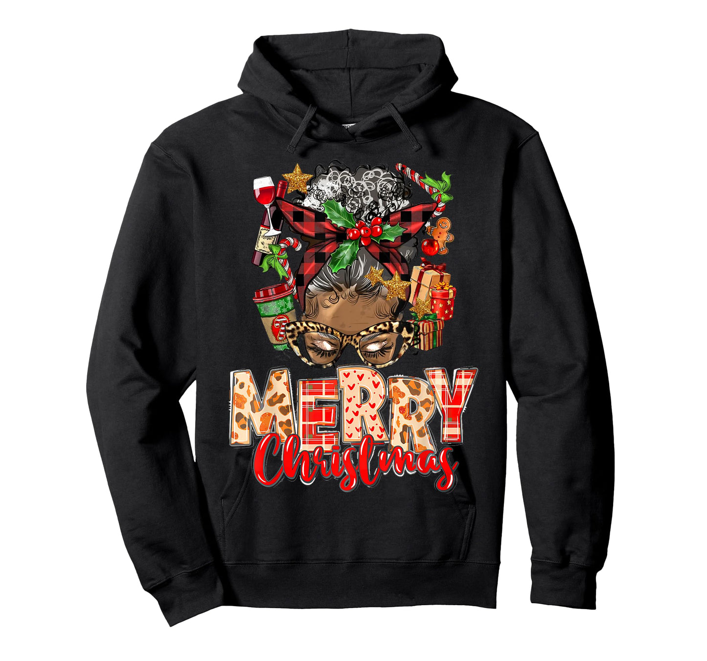 African American Christmas African Black Xmas Mom Women T-Shirt