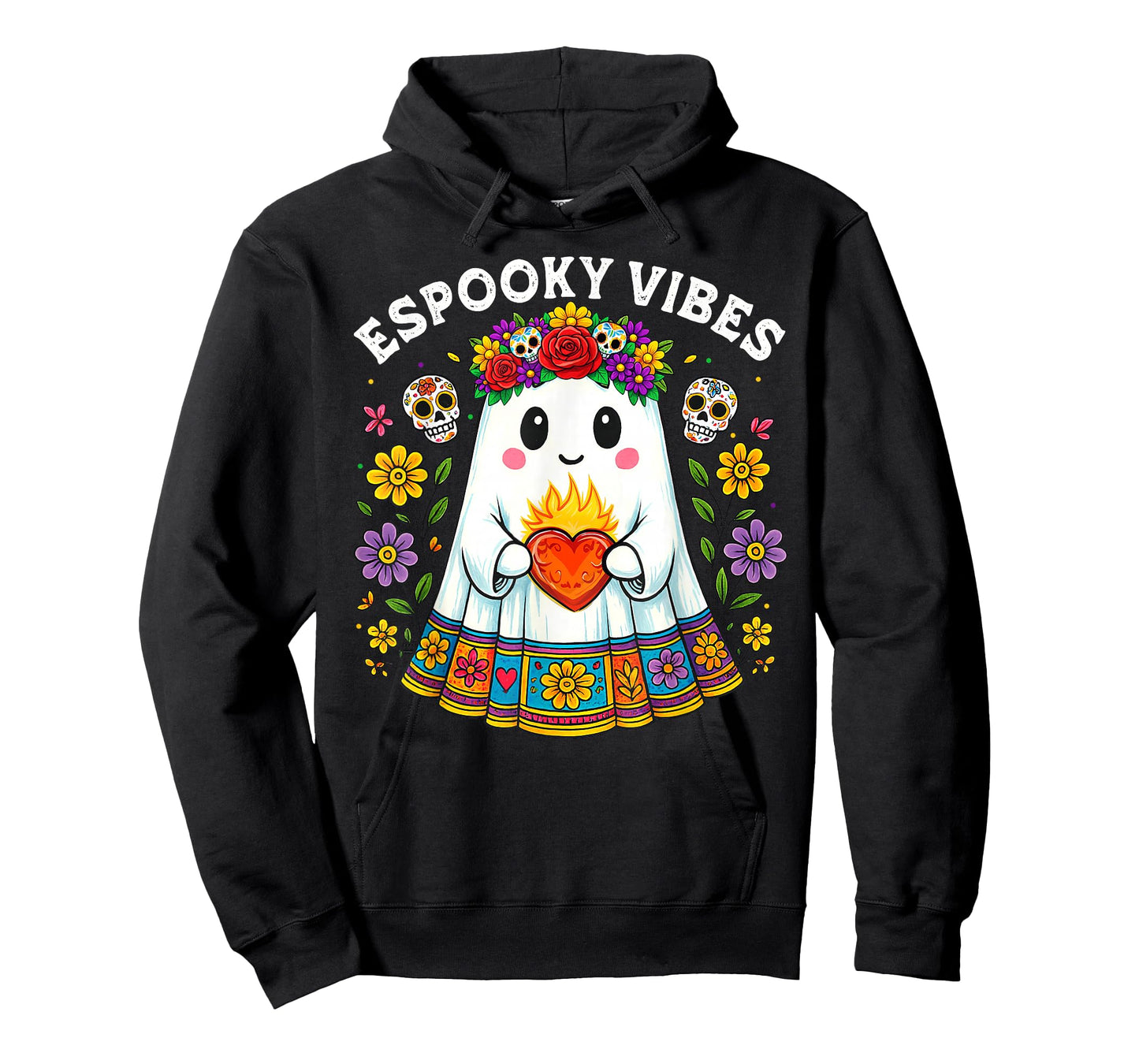 Halloween Ghost Mexican Concha Spooky Mama Espooky Vibes T-Shirt