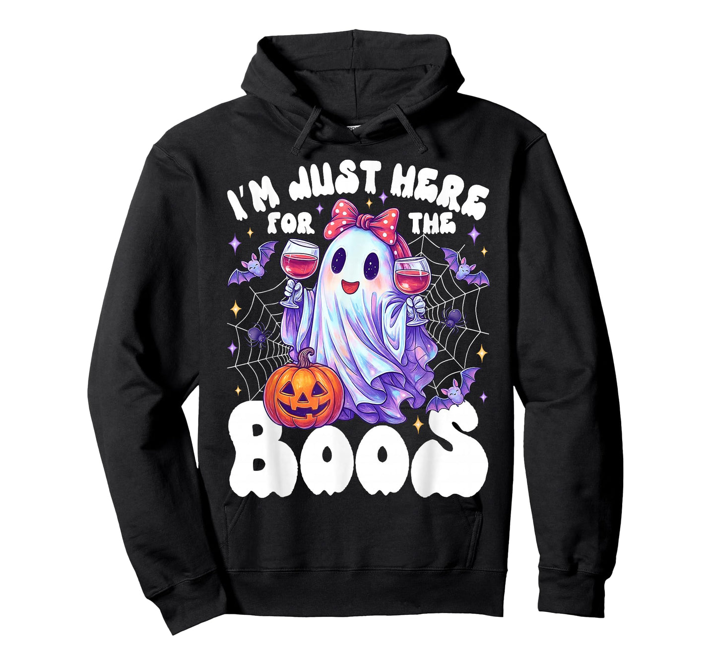 Funny I'm Just Here for The Boos Cute Halloween Ghost Women T-Shirt