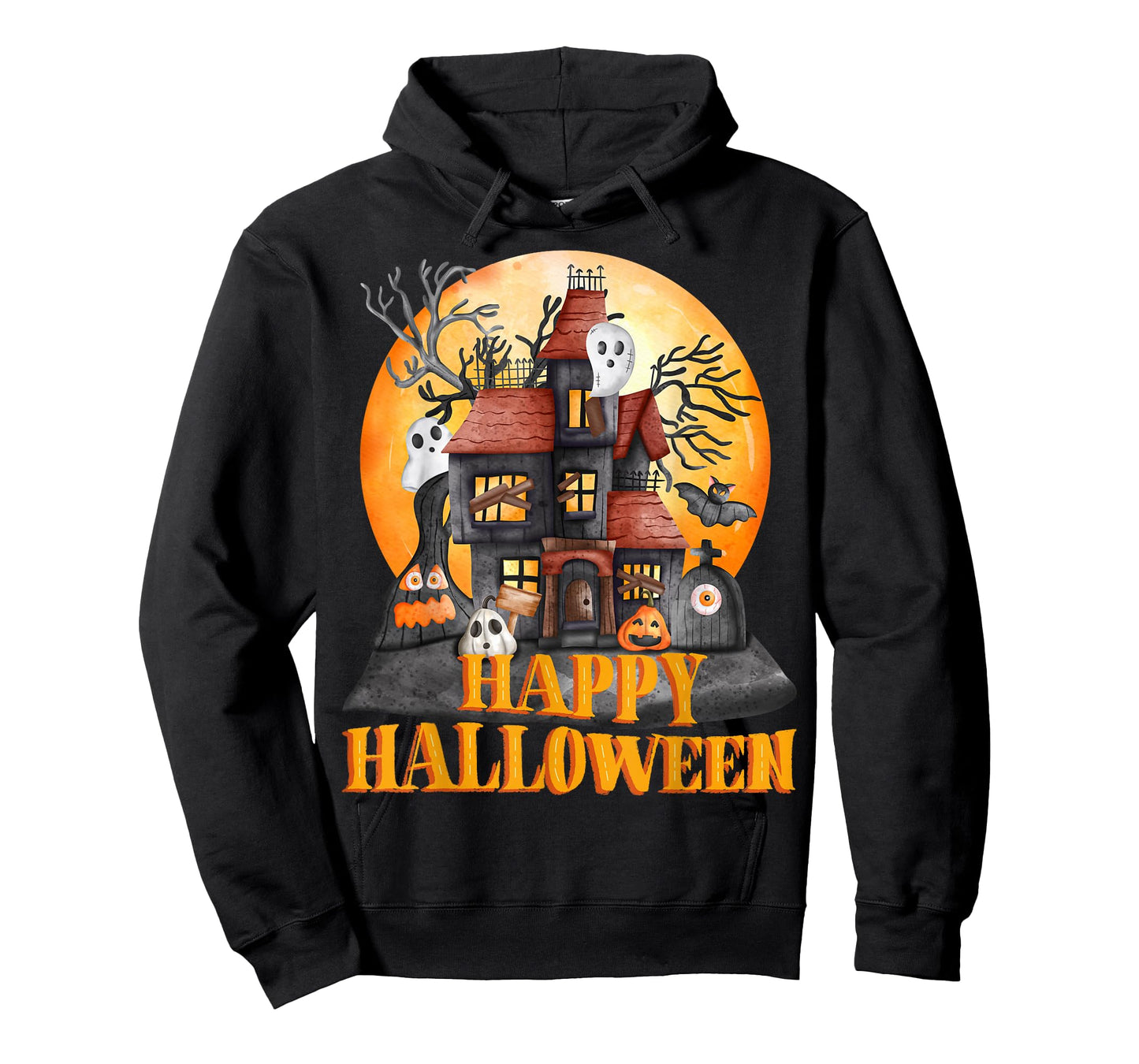 Fall season happy Halloween haunted houses spiders bats T-Shirt