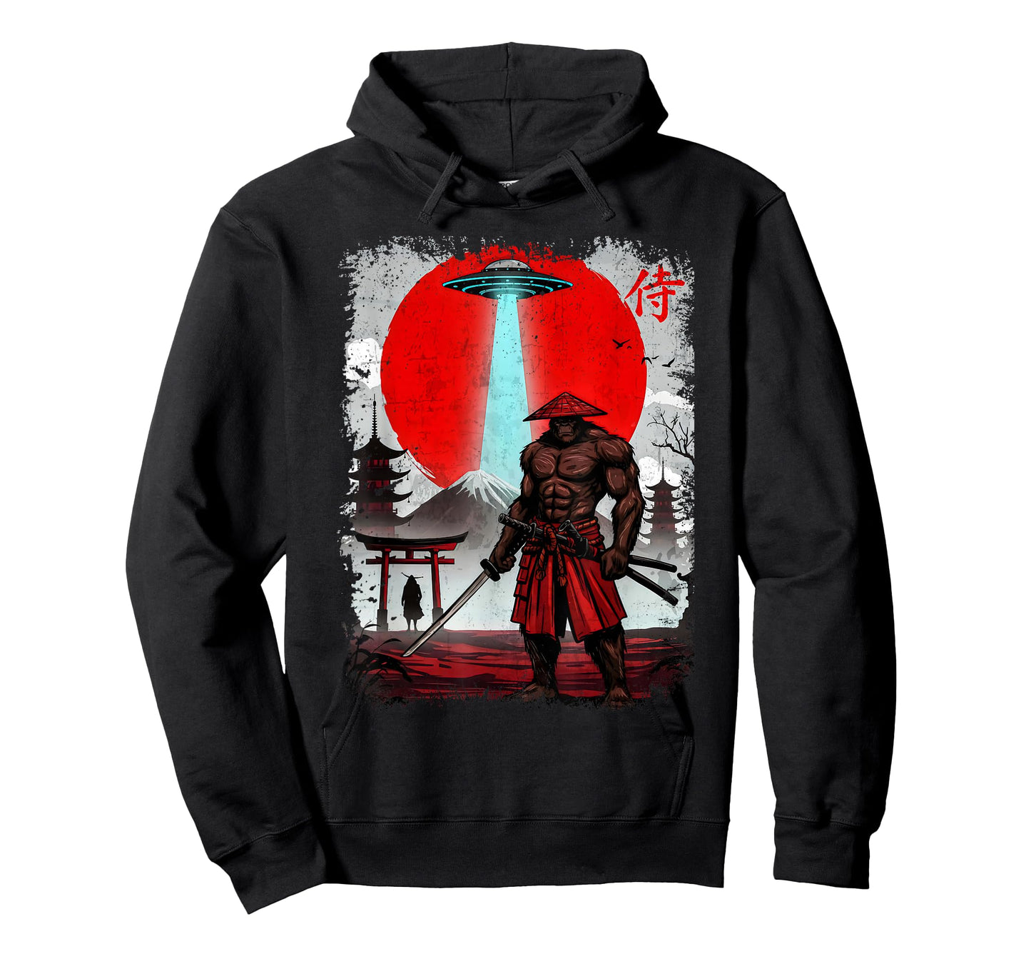 Samurai Bigfoot Japanese Vintage Graphic Ukiyo-e Art Funny T-Shirt