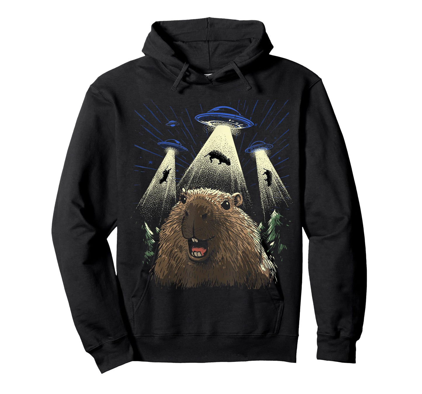 Alien Capybara Shirt Invasion Capybara Selfie UFO Abduction T-Shirt