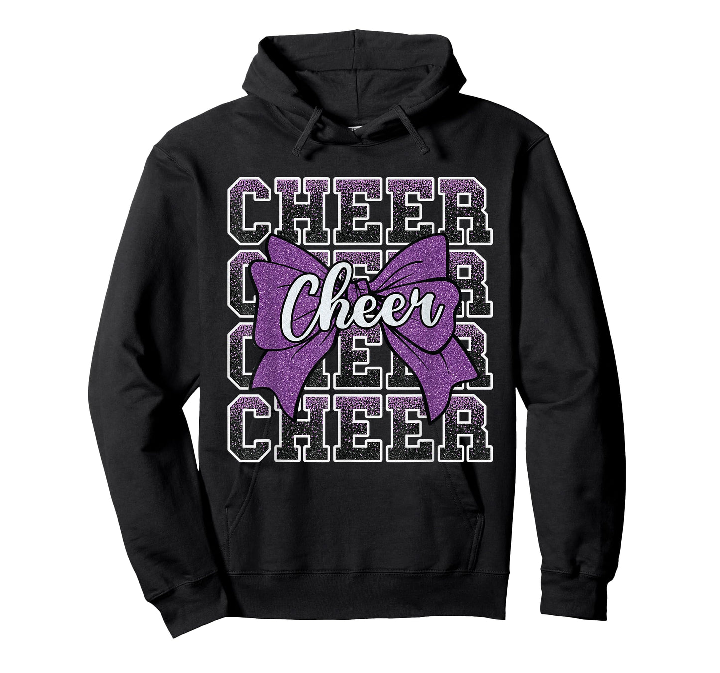 Coquette Cheer Bow Sport Cheerleader Cheerleading Purple T-Shirt