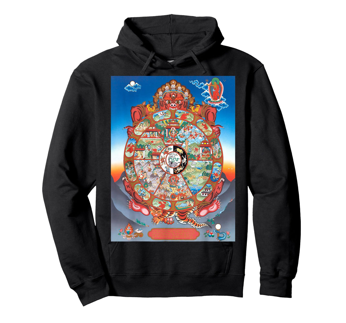 Tibetan Thangka, Samsara, Mandala, Wheel of Life, Buddhist T-Shirt
