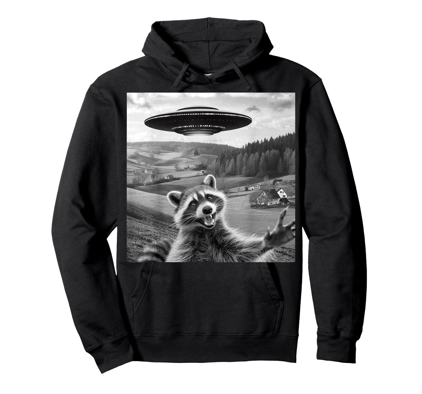 Raccoon Selfie With Alien UFO Funny Gifts For Men Women Kids T-Shirt