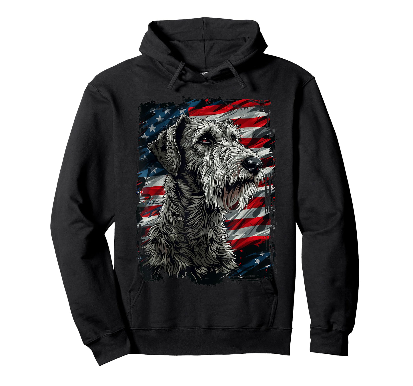 Irish Wolfhound American Flag Women Kids Men T-Shirt