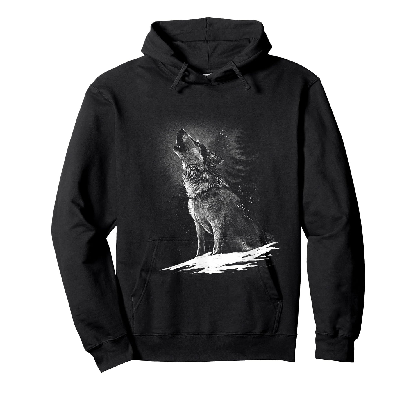 Wolf Howling at Moon Beautiful Realistic Animal Graphic T-Shirt