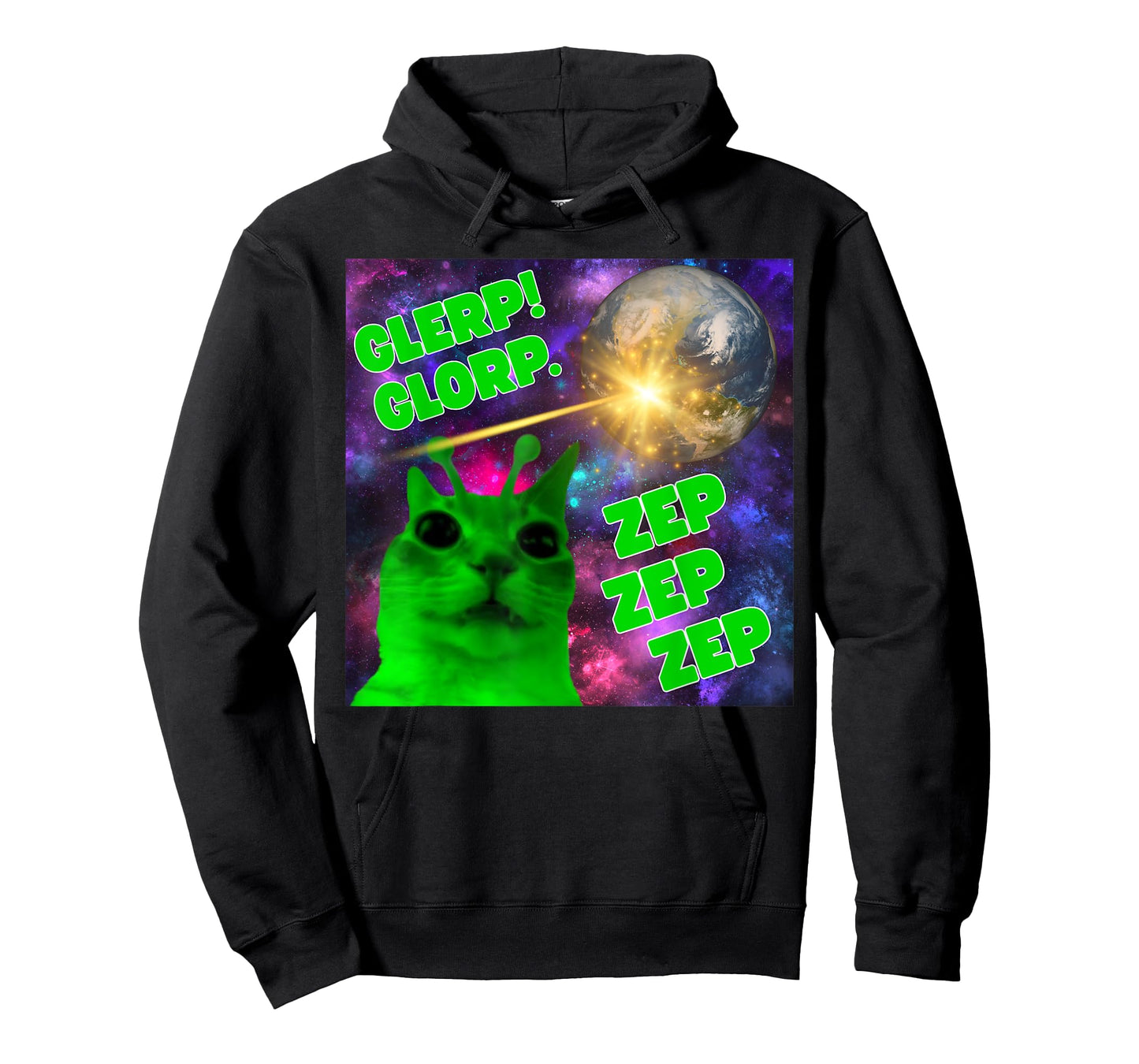 Glerp Glorp Zep Zep Cat Silly Alien Meme Cat Meme Brainrot T-Shirt for Men Women Kids