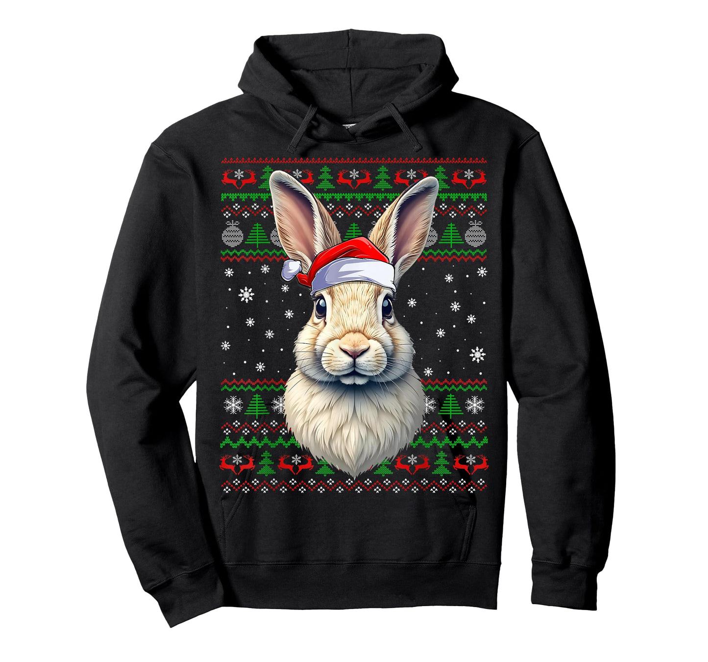 Rabbit Bunny Christmas Ugly Sweater Funny Santa Animal Xmas T-Shirt