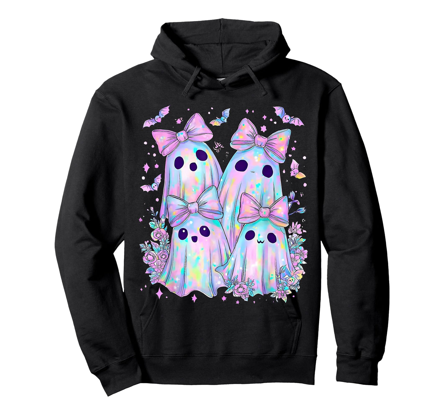 Halloween Funny Ghost Coquette Bow Spooky Season Wildflower T-Shirt