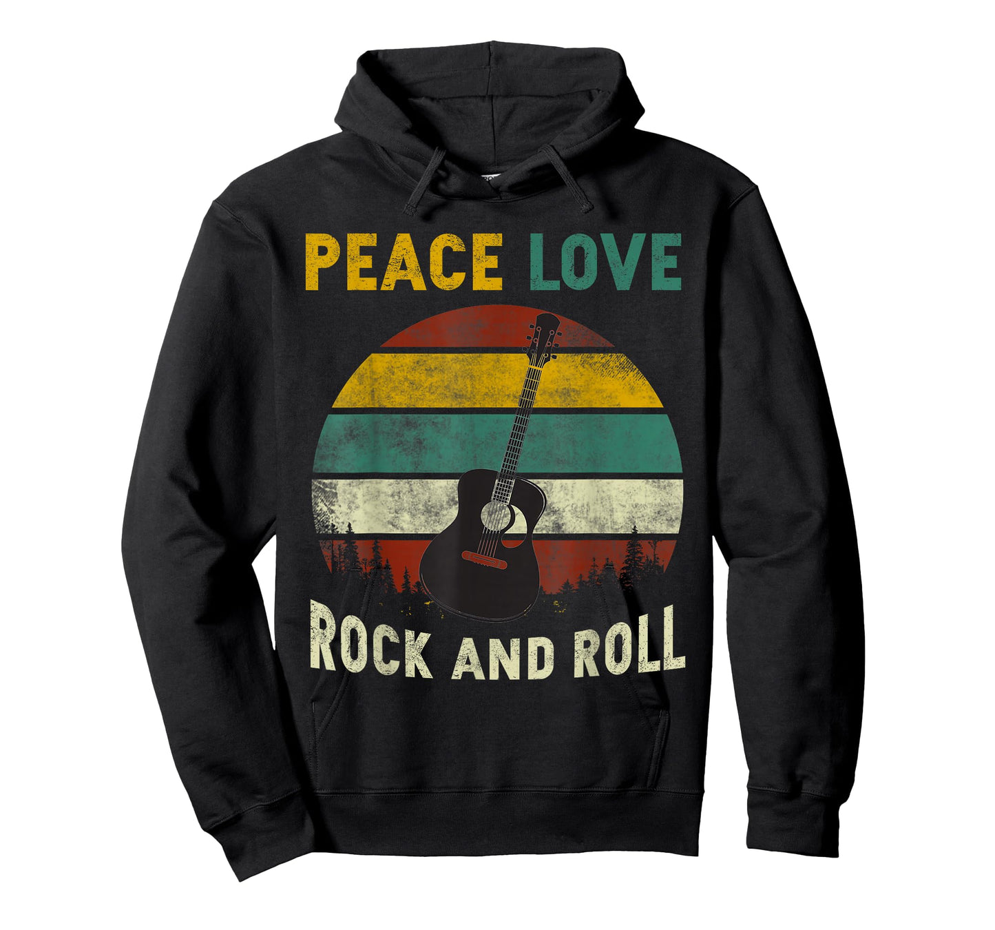 Peace Love Rock and Roll Guitar Player Guitarist Vintage T-Shirt