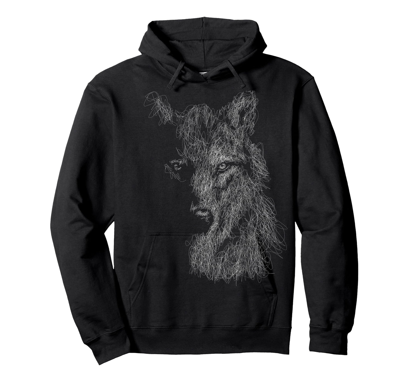 wolf scribble head art Face sketch for lover wolves wildlife T-Shirt