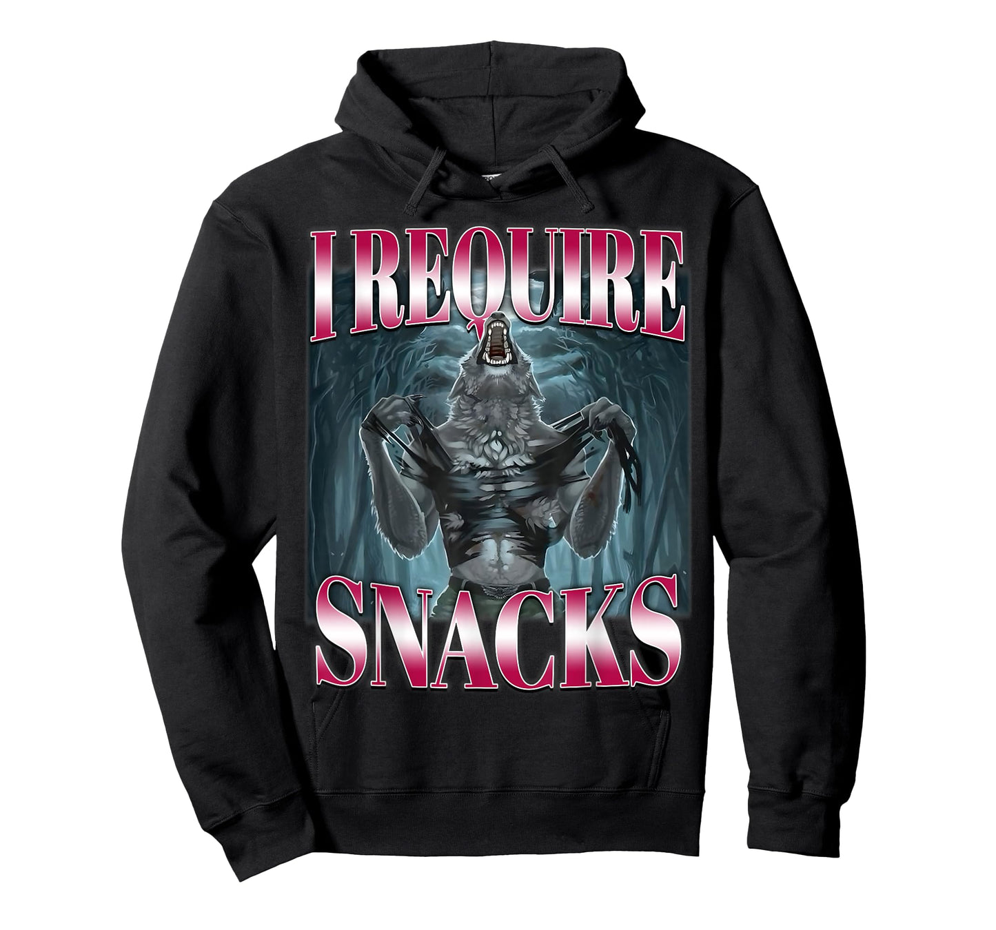Alpha Wolf I Require Snacks Cringe Brainrot Unhinged Meme T-Shirt