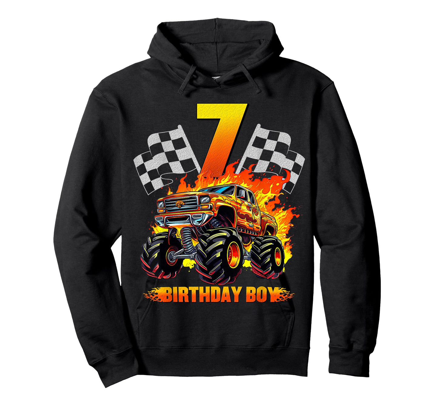 7 Year Old Birthday Monster Truck 7th Birthday Boy Kids T-Shirt
