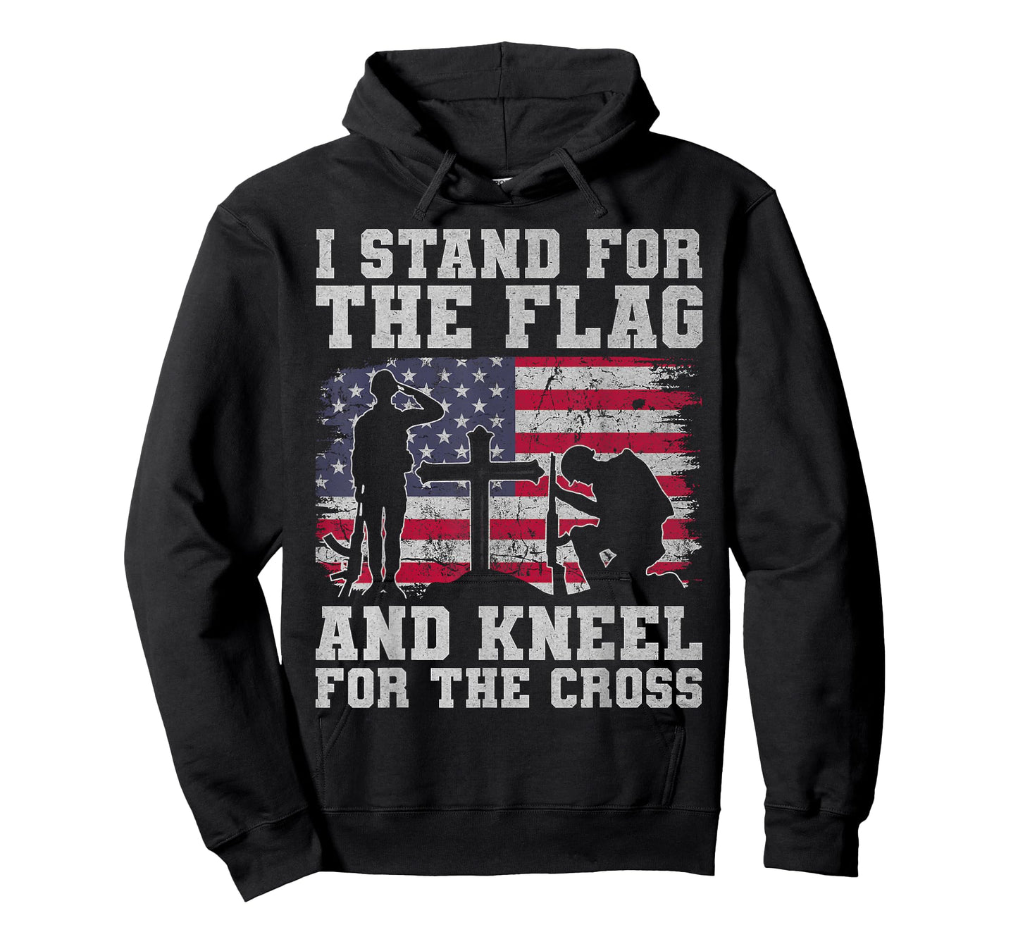 I Stand For The Flag And Kneel For The Cross Veteran US Flag T-Shirt