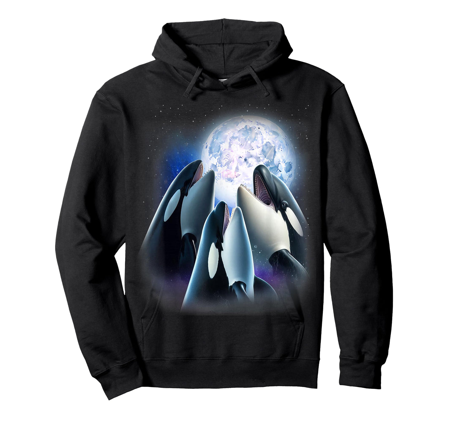 3 Orcas Howling At The Moon Funny Killer Whale Orca Lover T-Shirt