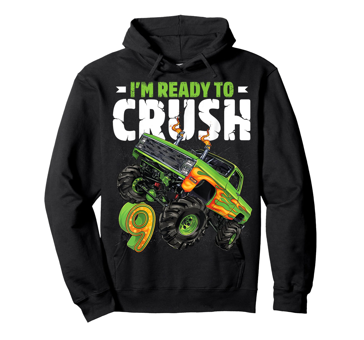 I'm Ready To Crush 9th Birthday Boy Monster Truck 9 Year Old T-Shirt