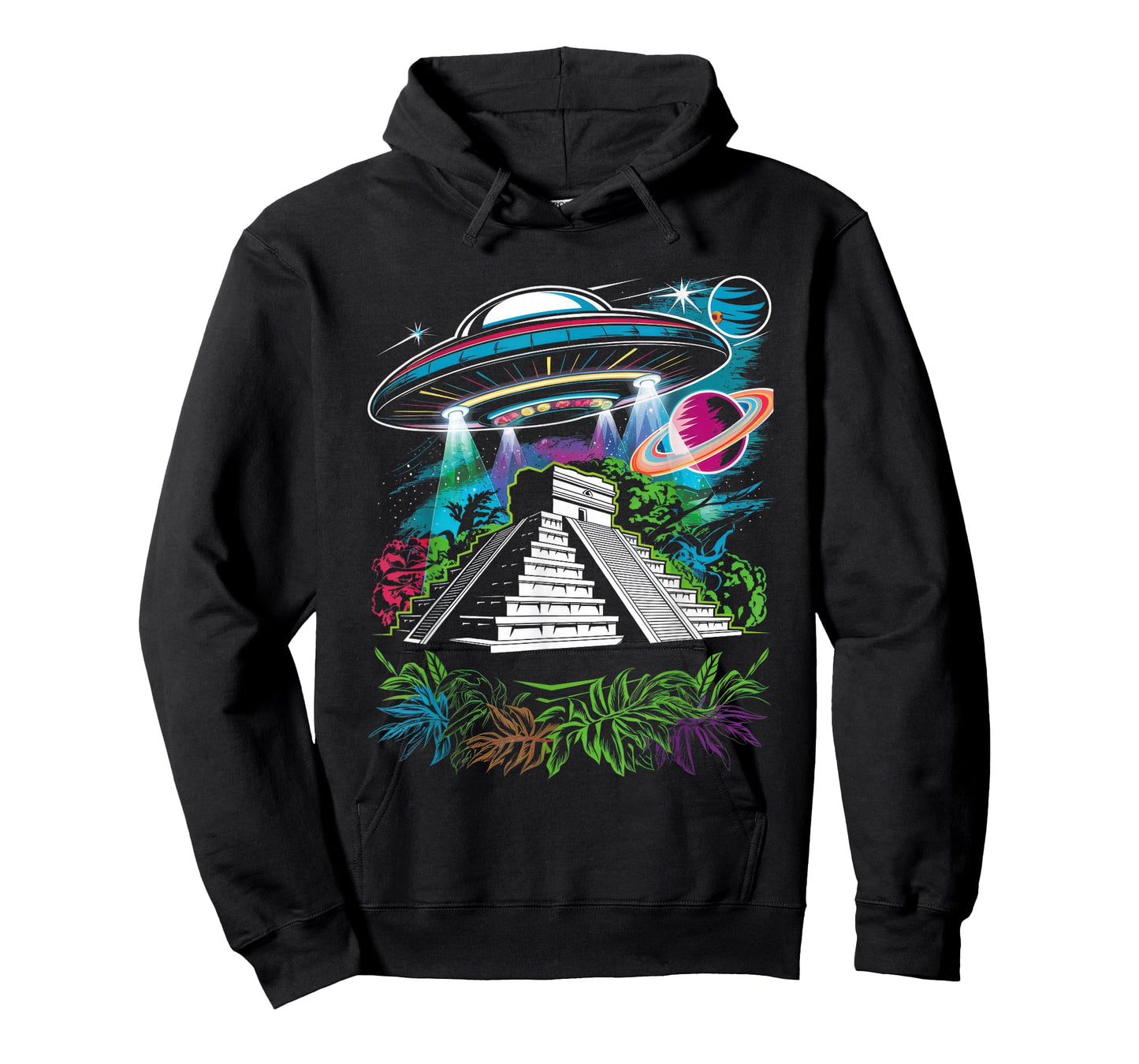 UFO Ancient Alien Pyramid South America Jungle T-Shirt