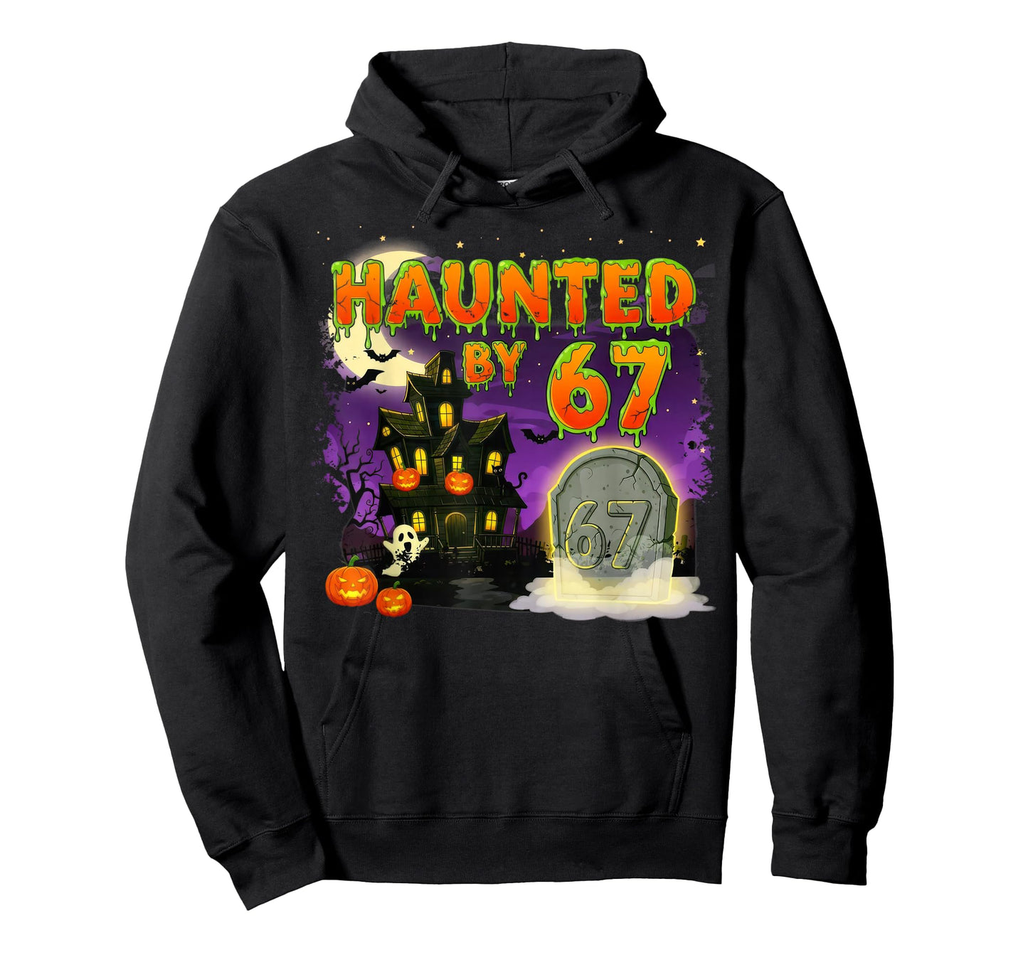Haunted by 67 – Funny Ghost and Pumpkin Halloween Costume T-Shirt