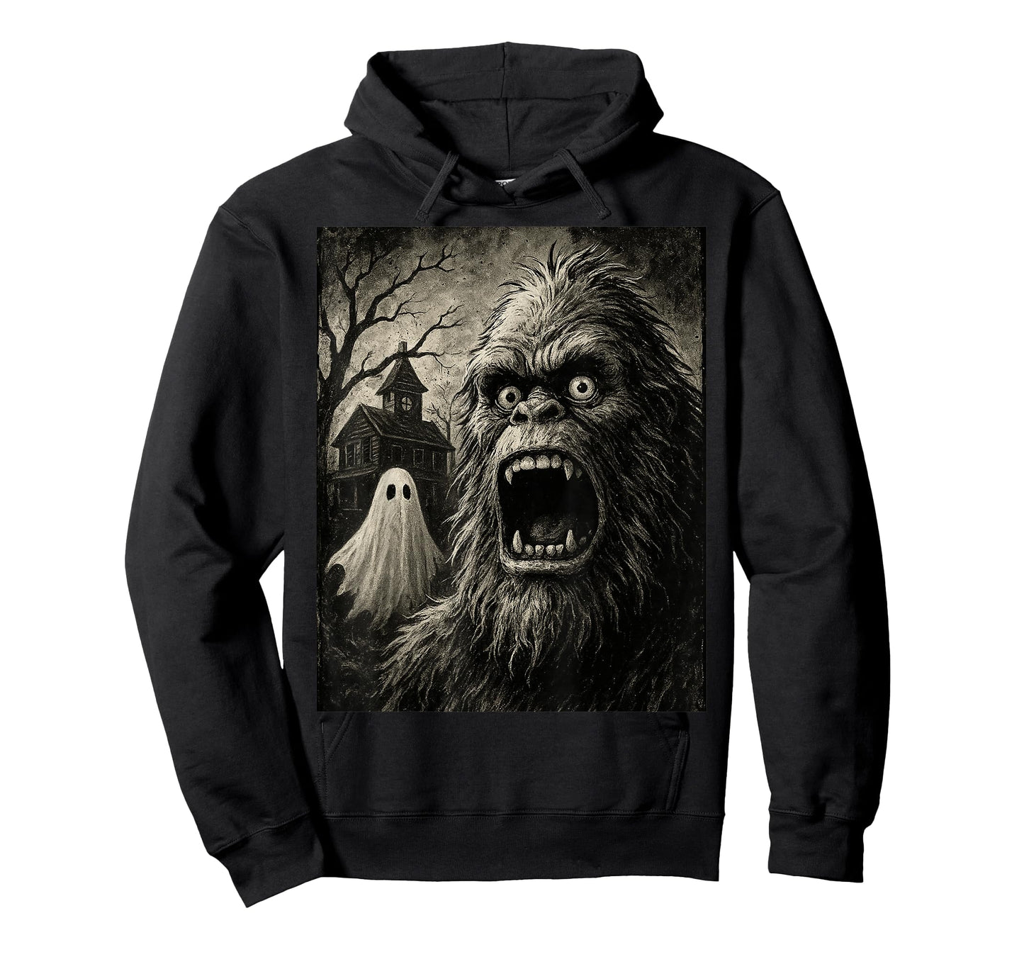 Bigfoot Halloween Funny Sasquatch Ghost Men Boy Kids Bigfoot T-Shirt