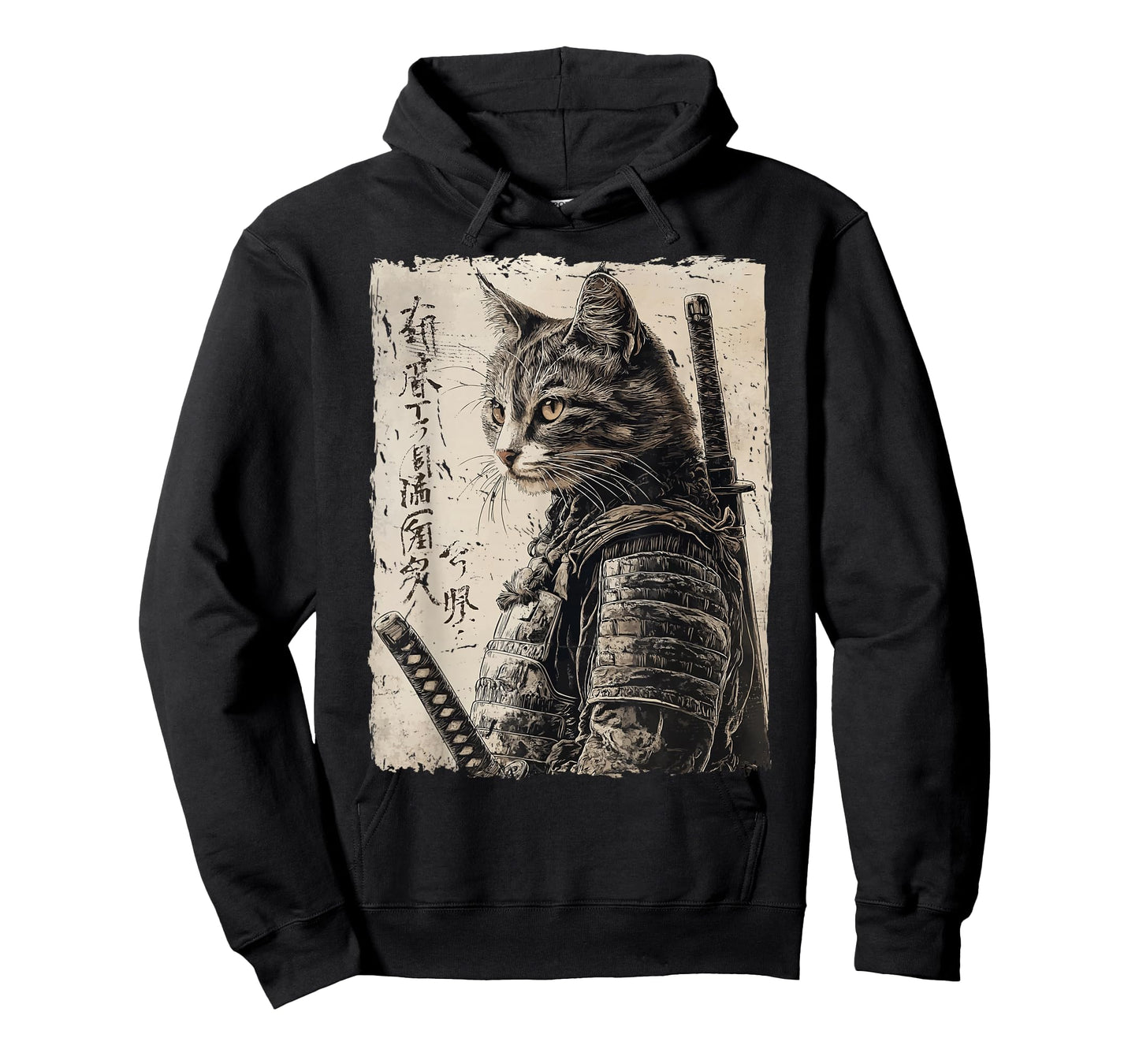 Samurai Cat Warrior Japanese Ukiyo-e Artwork Cat Samurai T-Shirt