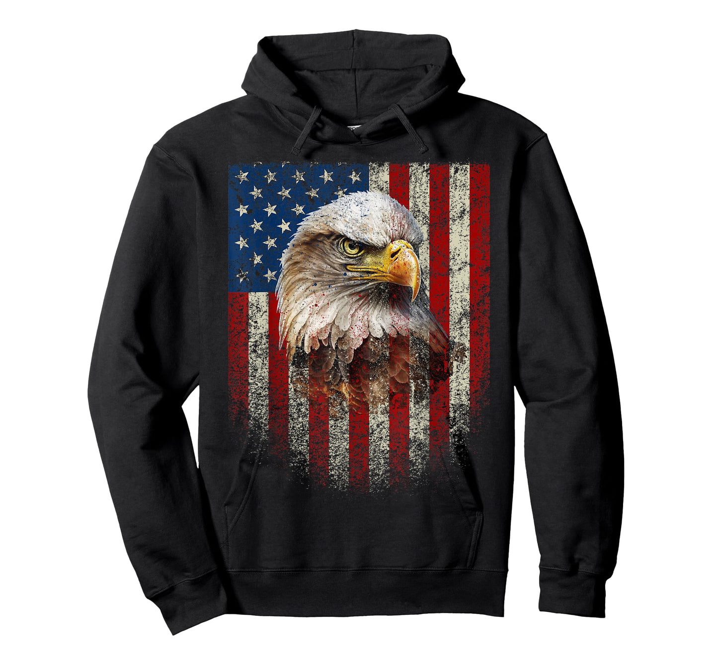 American Flag Bald Eagle Patriotic Red White Blue T-Shirt