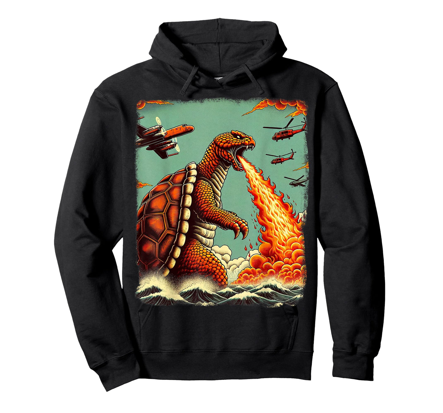 Kaiju Turtle Monster Japanese Turtle Kanagawa Wave Japan T-Shirt