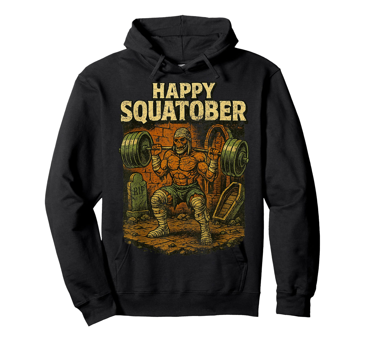 Happy Squatober Leg Day Challenge Vintage Halloween Monster T-Shirt