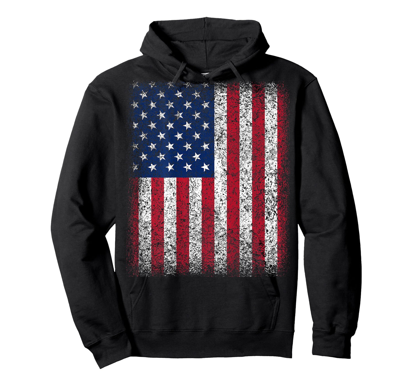 (Art on Back) American Flag Patriotic Red White Blue T-Shirt
