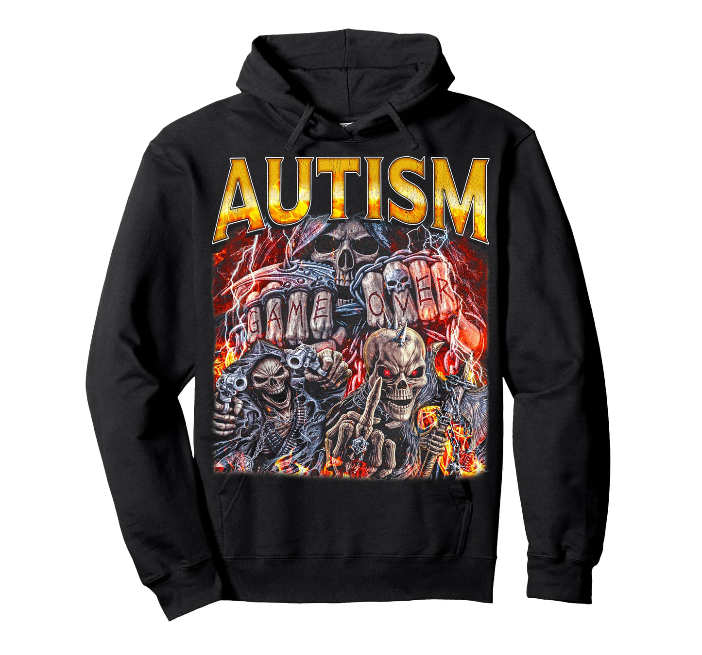 AUTISM - Edgy Skeleton Bootleg Hard Skeleton Meme T-Shirt