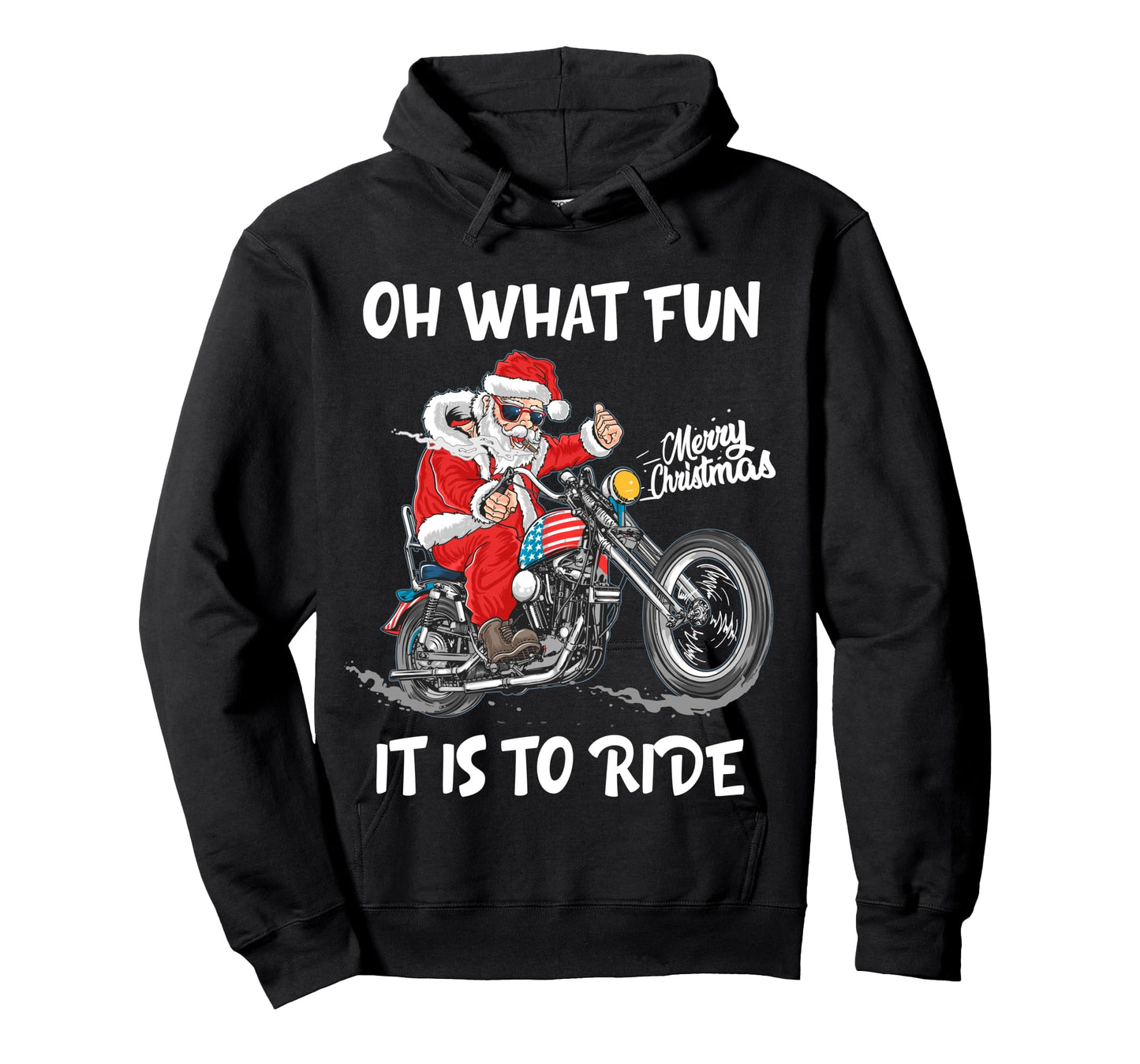 Biker Santa Motorcycle Fan Merry Christmas Xmas Holidays Long Sleeve T-Shirt