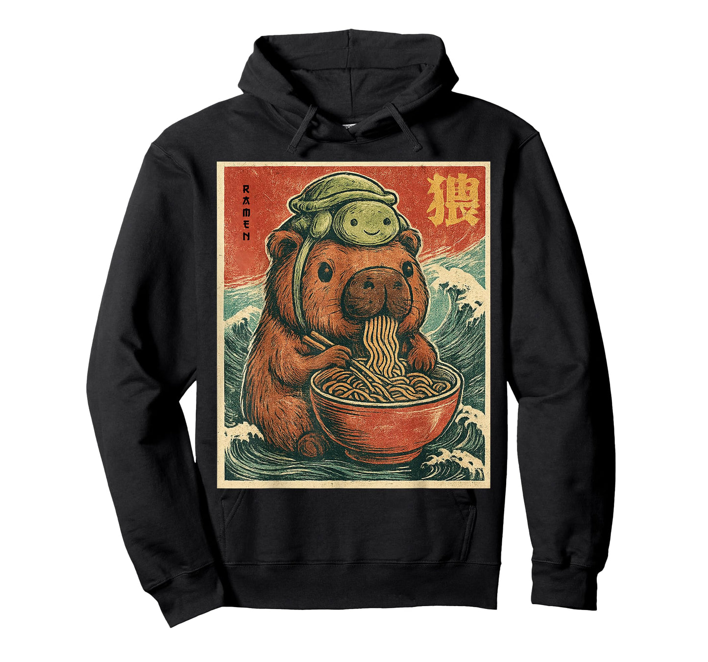 Capybara Anime Ramen Turtle Funny Graphic Kawaii Capibara T-Shirt