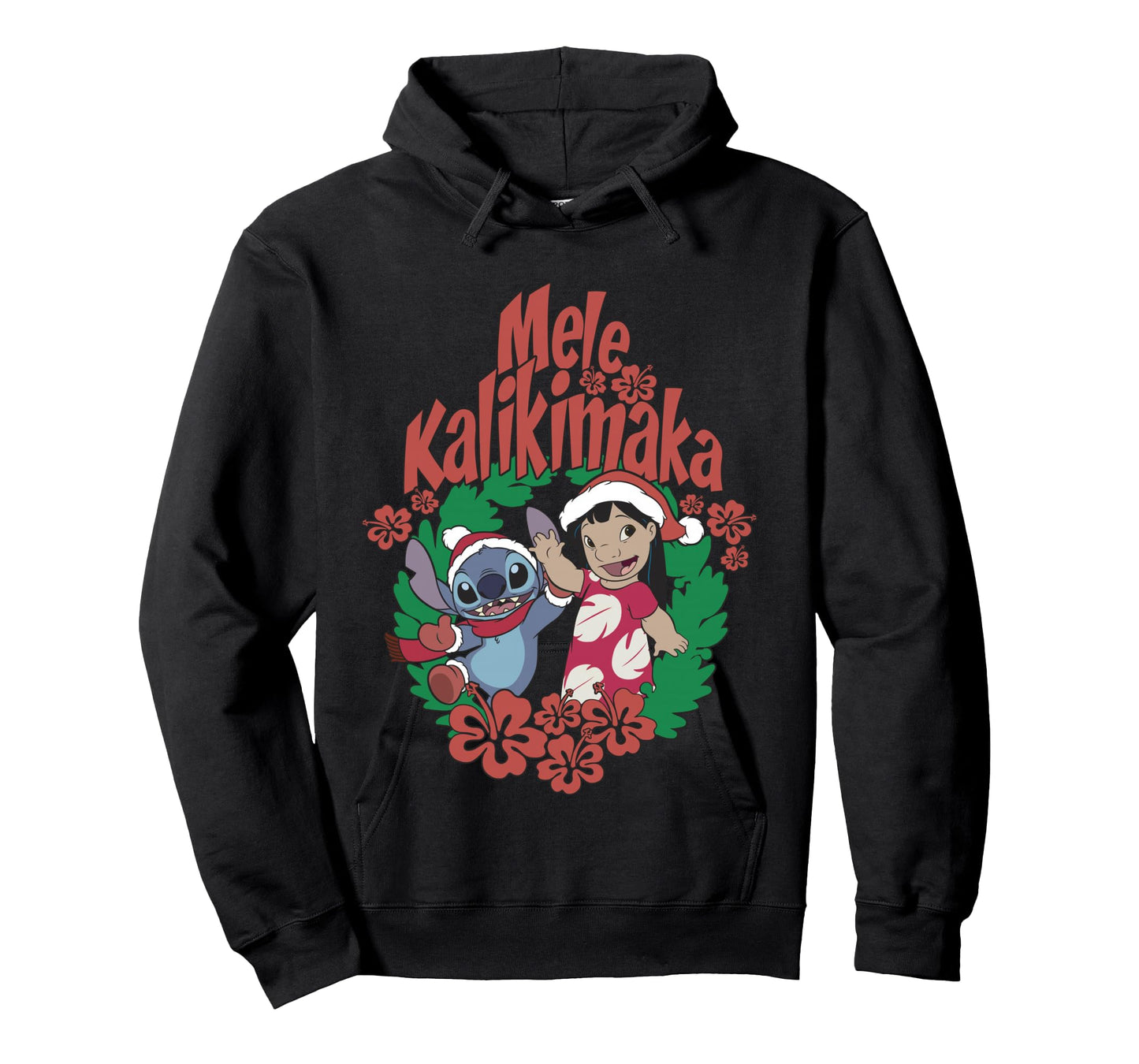 Disney Lilo & Stitch Christmas Mele Kalikimaka Wreath Long Sleeve T-Shirt