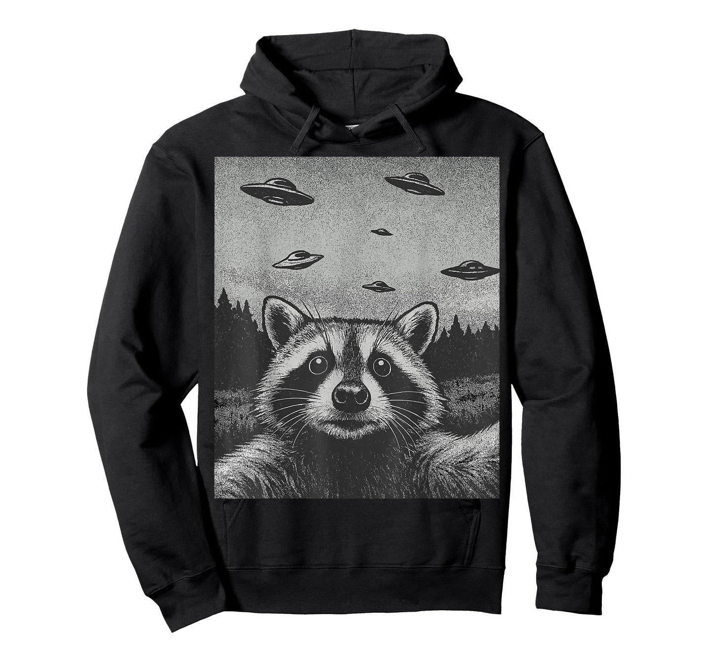 Racoon Selfie With Alien UFO Funny Racoons T-Shirt