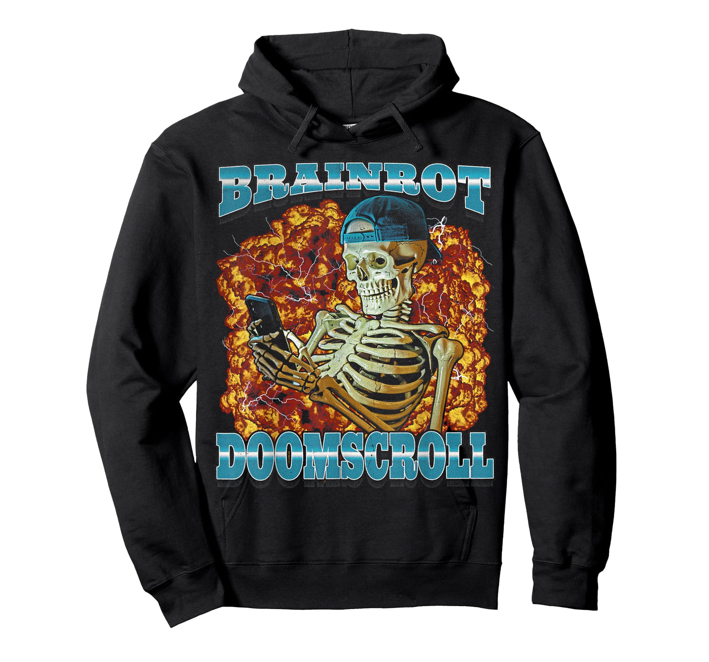 Skeleton Meme Funny Men Women Brainrot Bootleg Graphic T-Shirt