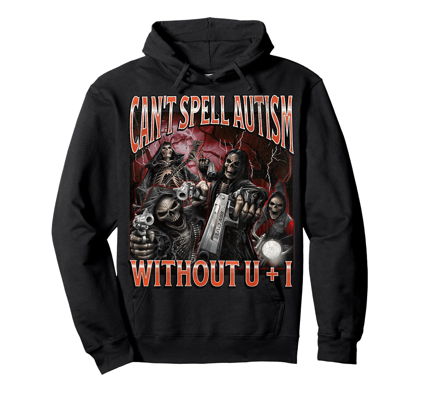 Can't Spell Autism Funny Hard Skeleton Meme Bootleg Graphic T-Shirt