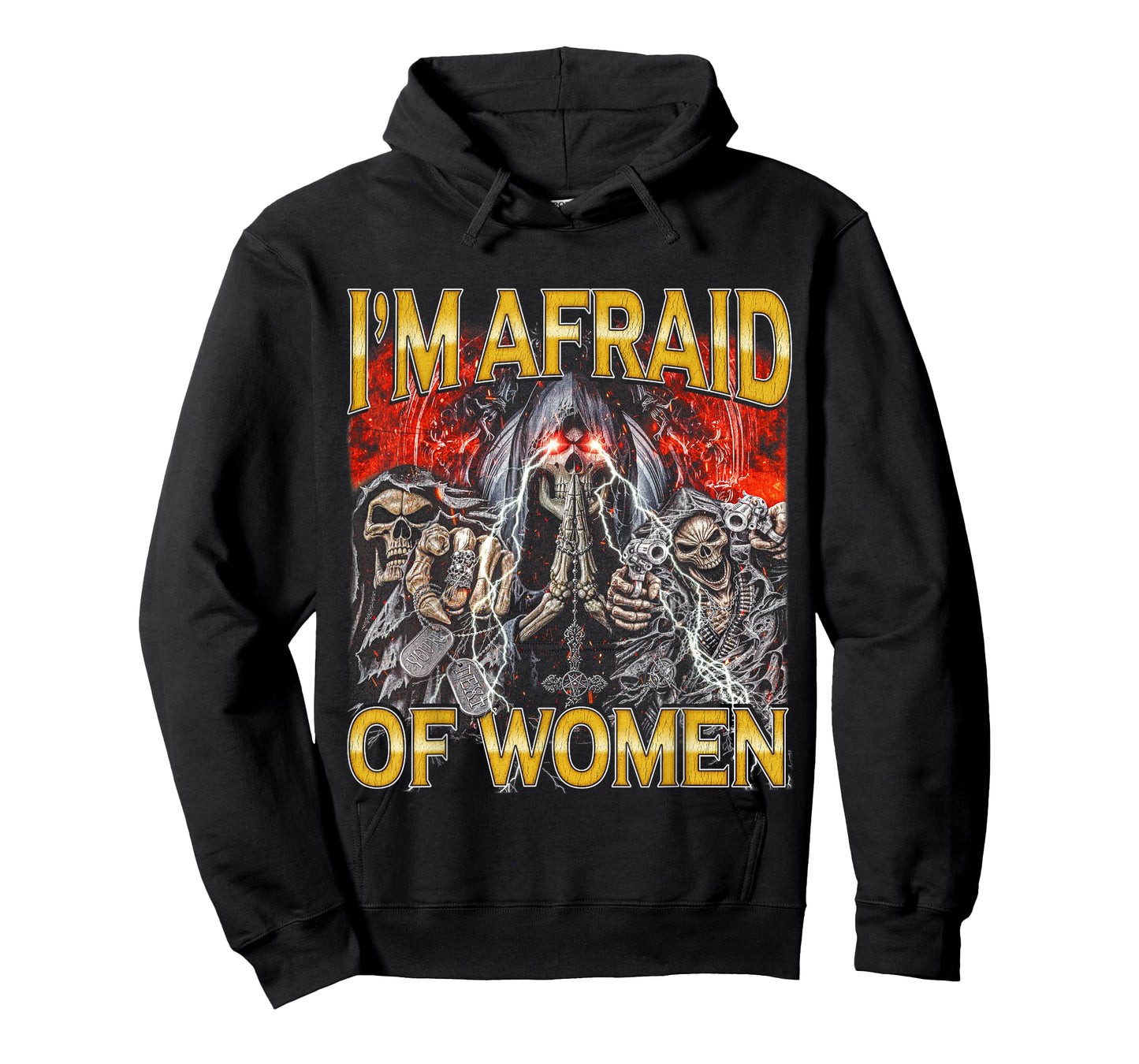 Afraid Of Women - Edgy Skeleton Bootleg Hard Skeleton Meme T-Shirt
