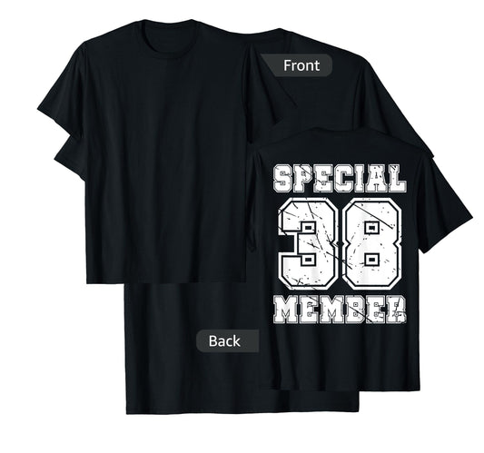 #38 Number 38 Birthday Varsity Sports Numbered backprint T-Shirt