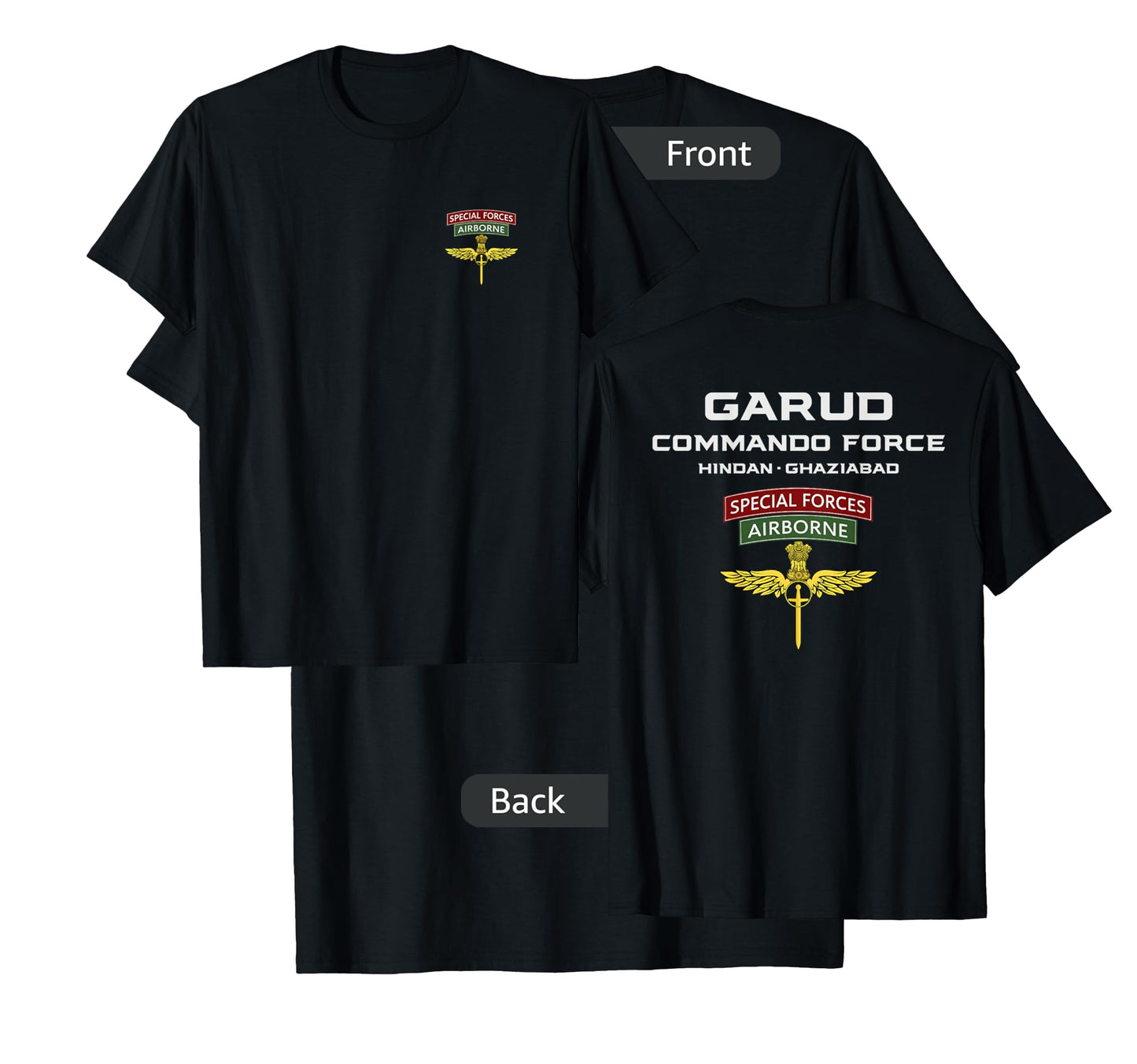 Garud Commando Indian Special Force Army BACKPRINT T-Shirt
